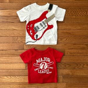 🎸⚾️CHILDREN’S PLACE tee shirts carters 12-18 mo boys baseball guitar euc bundle